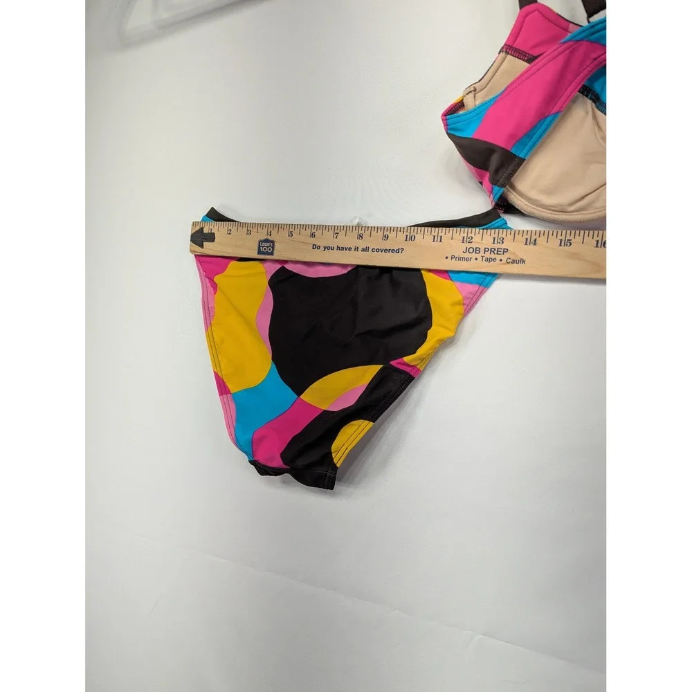 Panos Emporio Sweden Bikini Set Geometric Abstract Print‎ Swimsuit Size 42